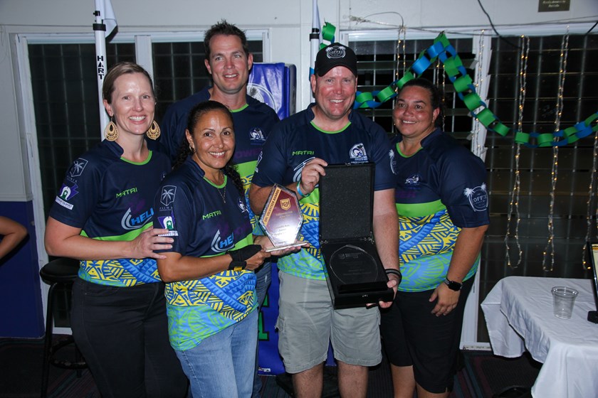  Zenadth Kes Junior Rugby League receiving their ljmpta.community Club of the Year award on Thursday Island, QLD
