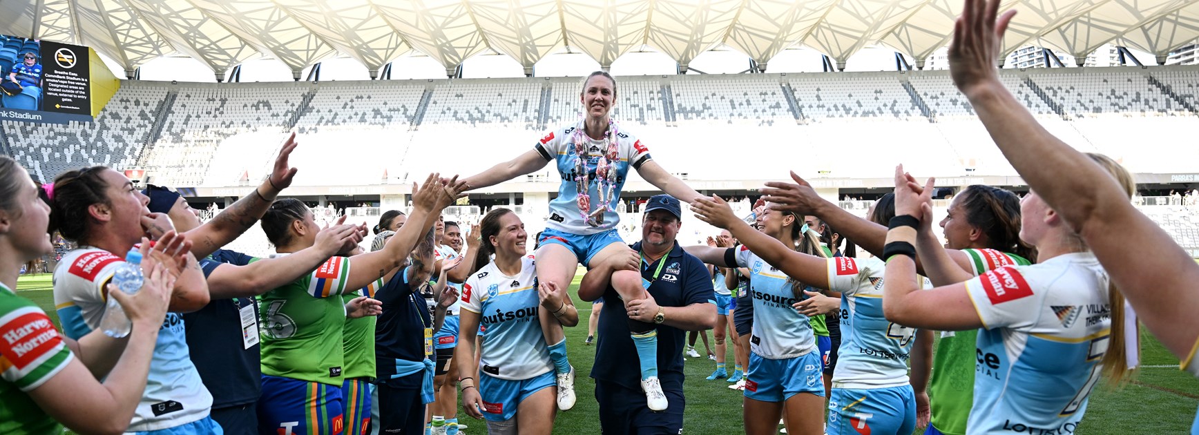 Karina Brown signs off after the Titans' Round 9 clash with the Raiders.