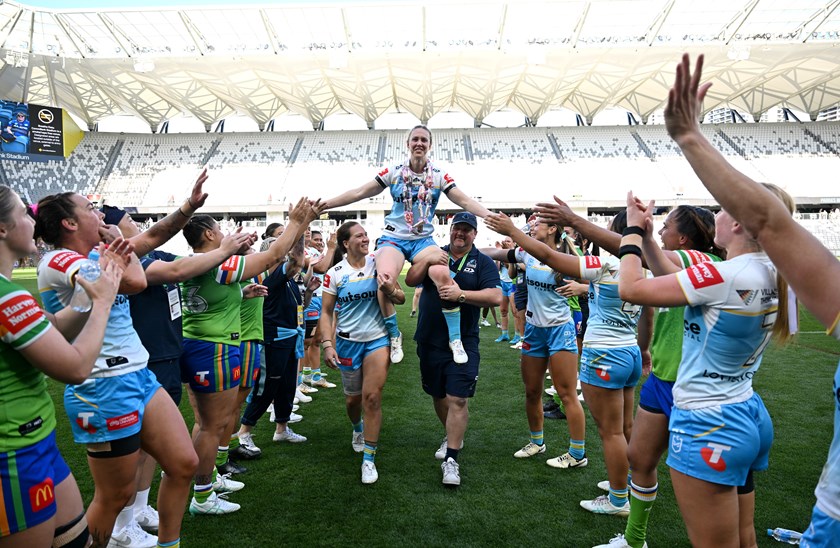 Karina Brown signs off after the Titans' Round 9 clash with the Raiders.