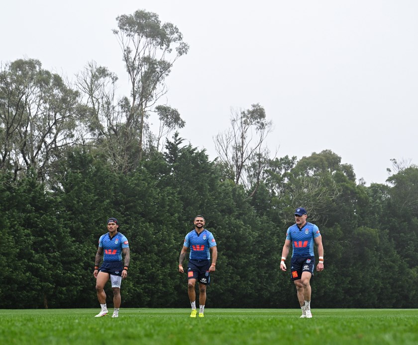 Brian To'o, Latrell Mitchell and Angus Crichton will form a lethal left edge for NSW in Origin I.