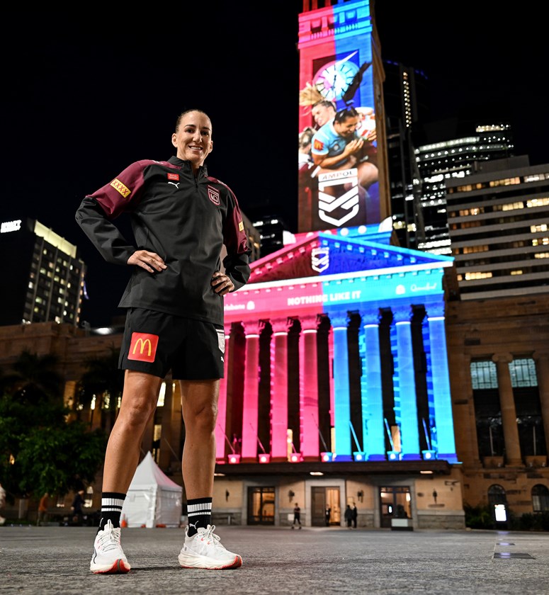 Maroons co-captain Ali Brigginshaw with an activation in Brisbane for Magic Round and Women's State of Origin.