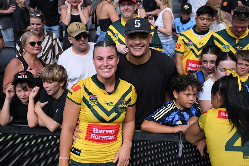 Jess Sergis is set to return to Allegiant Stadium after travelling to Vegas last year to watch partner Tommy Talau play for Manly.